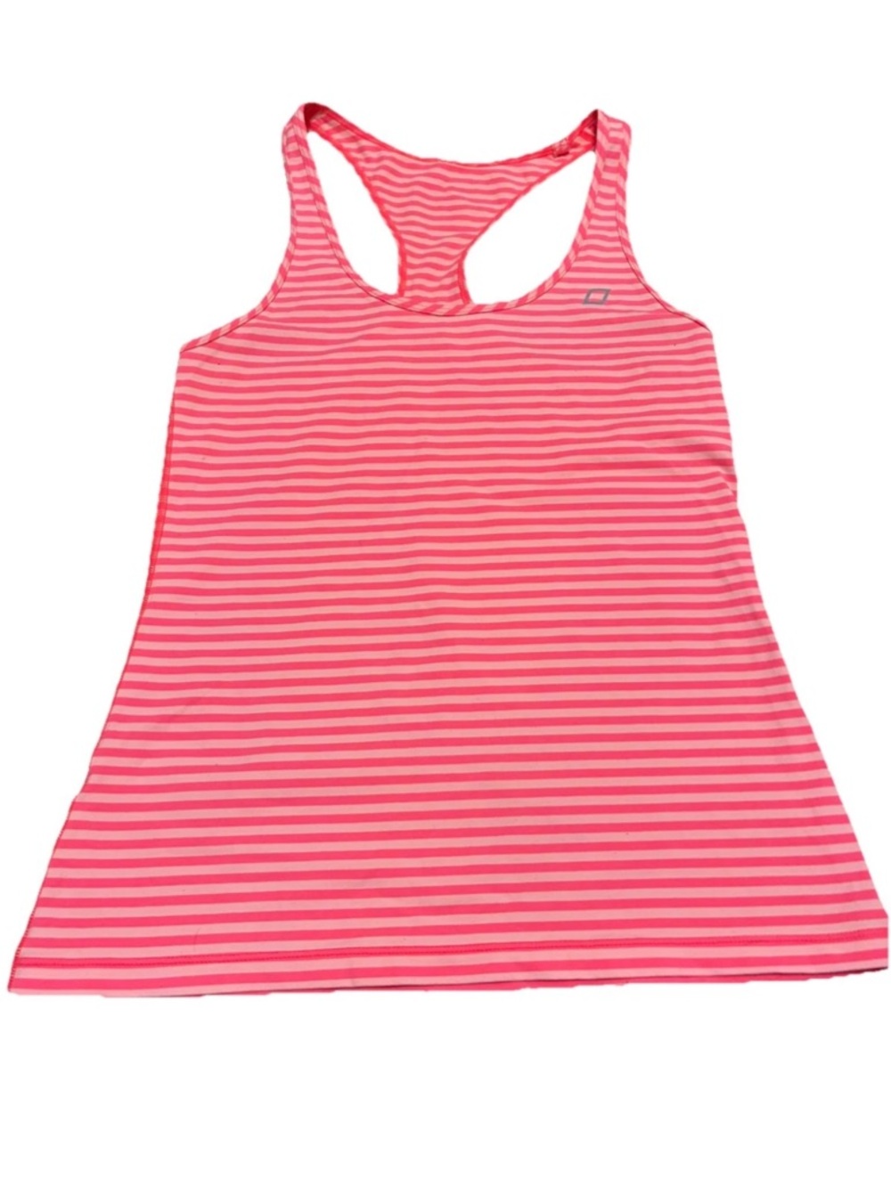 Lorna Jane Pink Striped Racerback Tank Top Size Medium